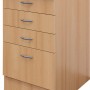 Flex-Well Küchenunterschrank Nano mit 3 Schubladen und Auszug, Buche Nachbildung.