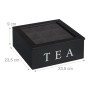 Relaxdays Teebox Bambus Acryl Schwarz Sichtfenster 9 Fächer 9 cm x 23,5 cm x 23,5 cm 0,8 kg_4