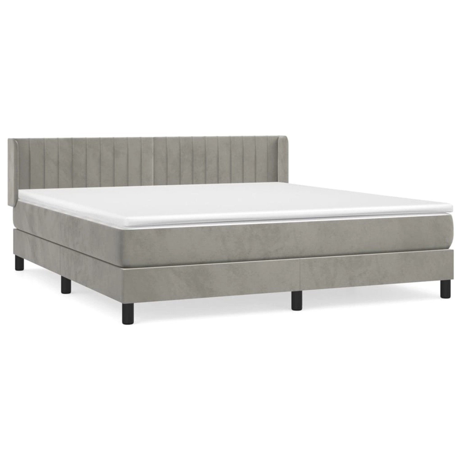 vidaXL Boxspringbett mit Matratze Hellgrau 180x200 cm Samt1376754 günstig online kaufen