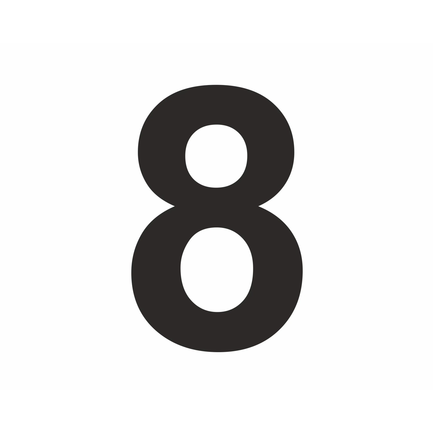 Aufkleber 8'' Schwarz 6 cm Höhe PVC-Folie