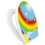 Banjado Familien WC-Sitz mit Regenbogen-Motiv und integriertem Kindersitz.