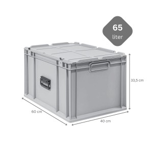 PROREGAL Eurobox Nextgen Portable HxBxT 335x 40 x 60 cm 65 Liter Eurobehälter Transportbox Transportbehälter Stapelbehälter