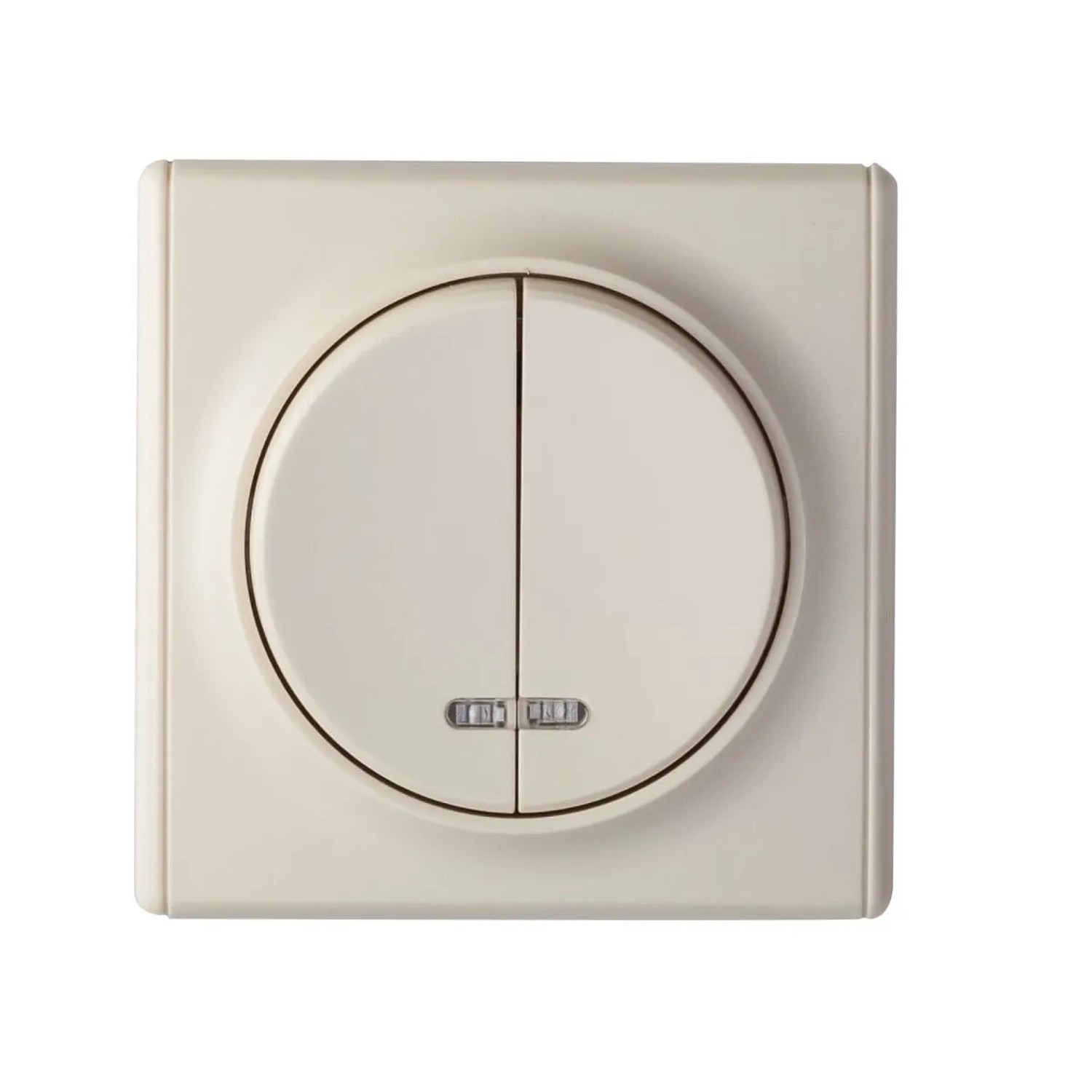 OneKeyElectro Doppel Kontrollschalter 2fach mit Florence Abdeckrahmen Beige