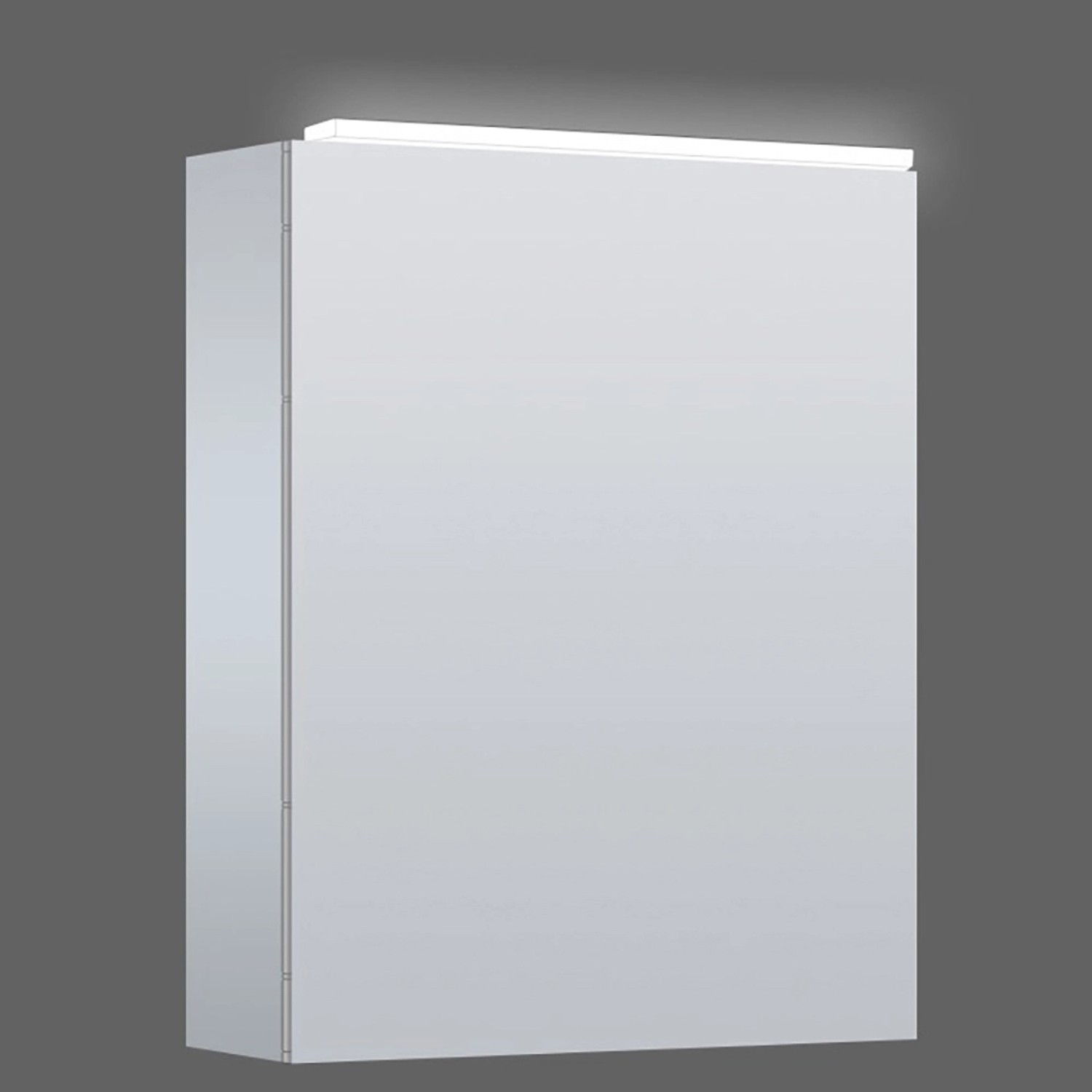 DSK Spiegelschrank Aluminio Vegas, alufarben, 50 cm breit, mit Beleuchtung.