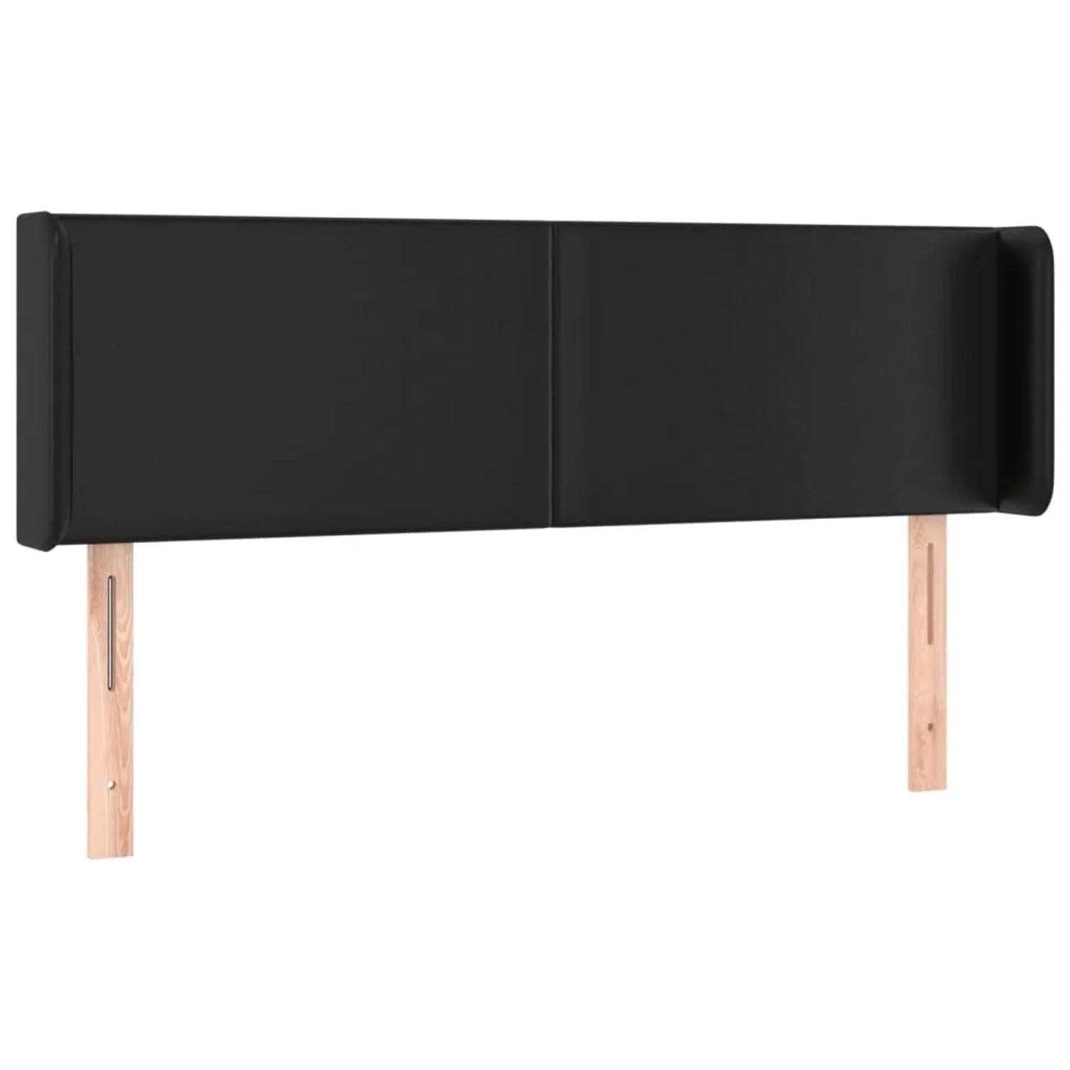 vidaXL Kopfteil mit Ohren Schwarz 147x16x78/88 cm Kunstleder 3118578