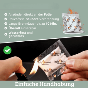DELUKE Kaminanzünder 100 Stück Ideal für Kamin Grill Feuer Geruchlose Grillanzünder Kohleanzünder Ofenanzünder Feueranzünder