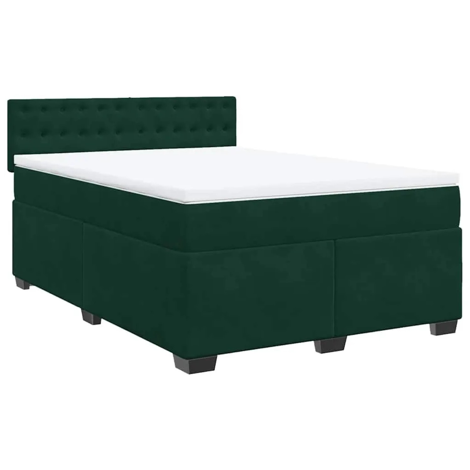 vidaXL Boxspringbett mit Matratze Dunkelgrün 140x190 cm Samt 3286321 günstig online kaufen