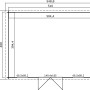 Grundriss Lasita Holz-Gartenhaus Wels 5: 548,8x420cm, naturbelassenes Holz.