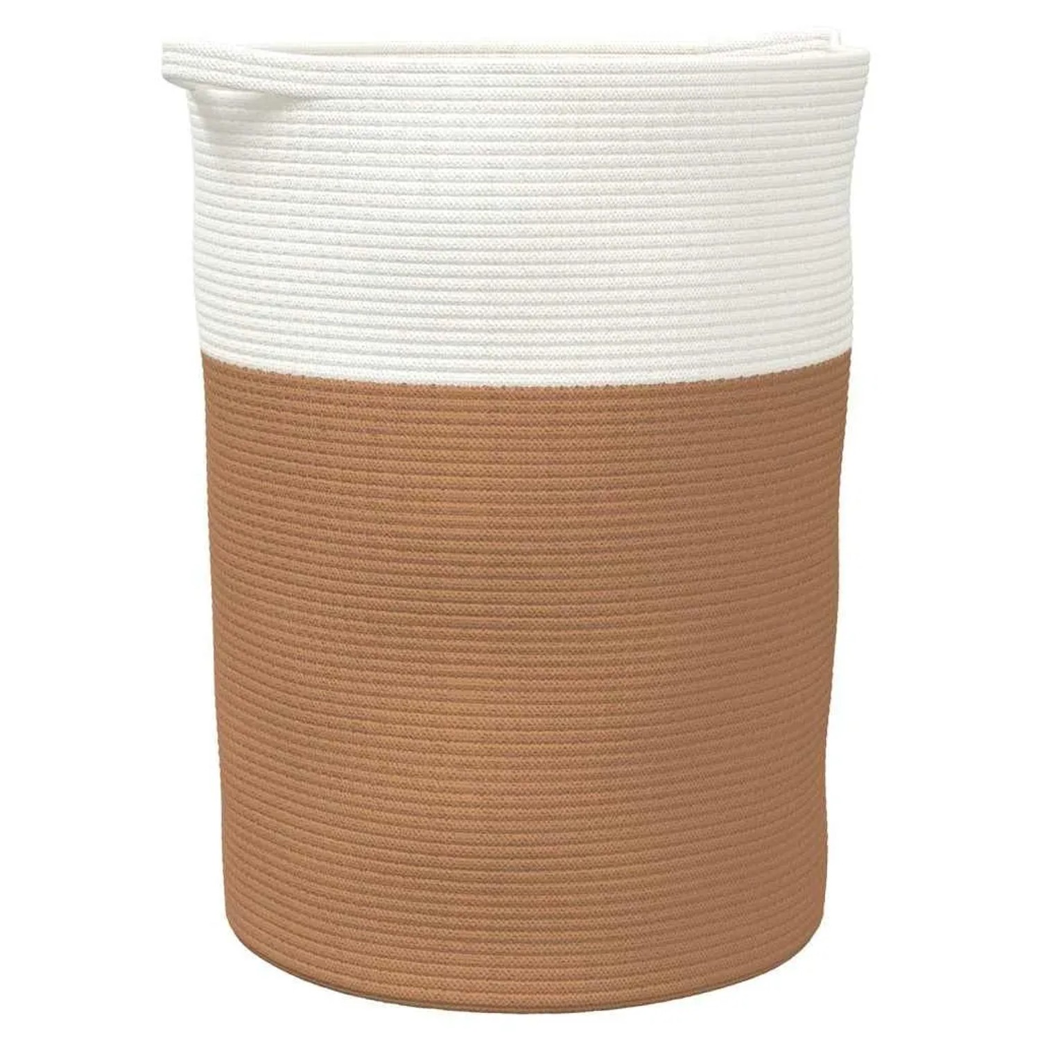 vidaXL Aufbewahrungskorb Braun und Weiß Ø49x65 cm Baumwolle 358493