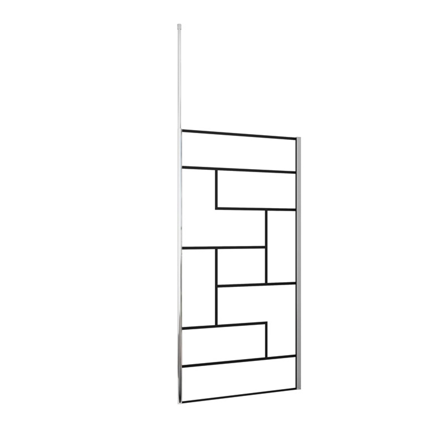 Duschparadies 90 x 200cm Walk in Dusche 8mm Nano Glas Duschwand Glasdekor G günstig online kaufen