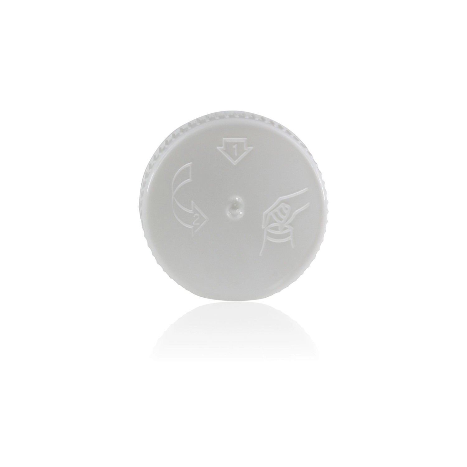 Detailaufnahme des Verschlusses der Bayzid Spa Chlor Flüssig 1kg Flasche für Whirlpools.