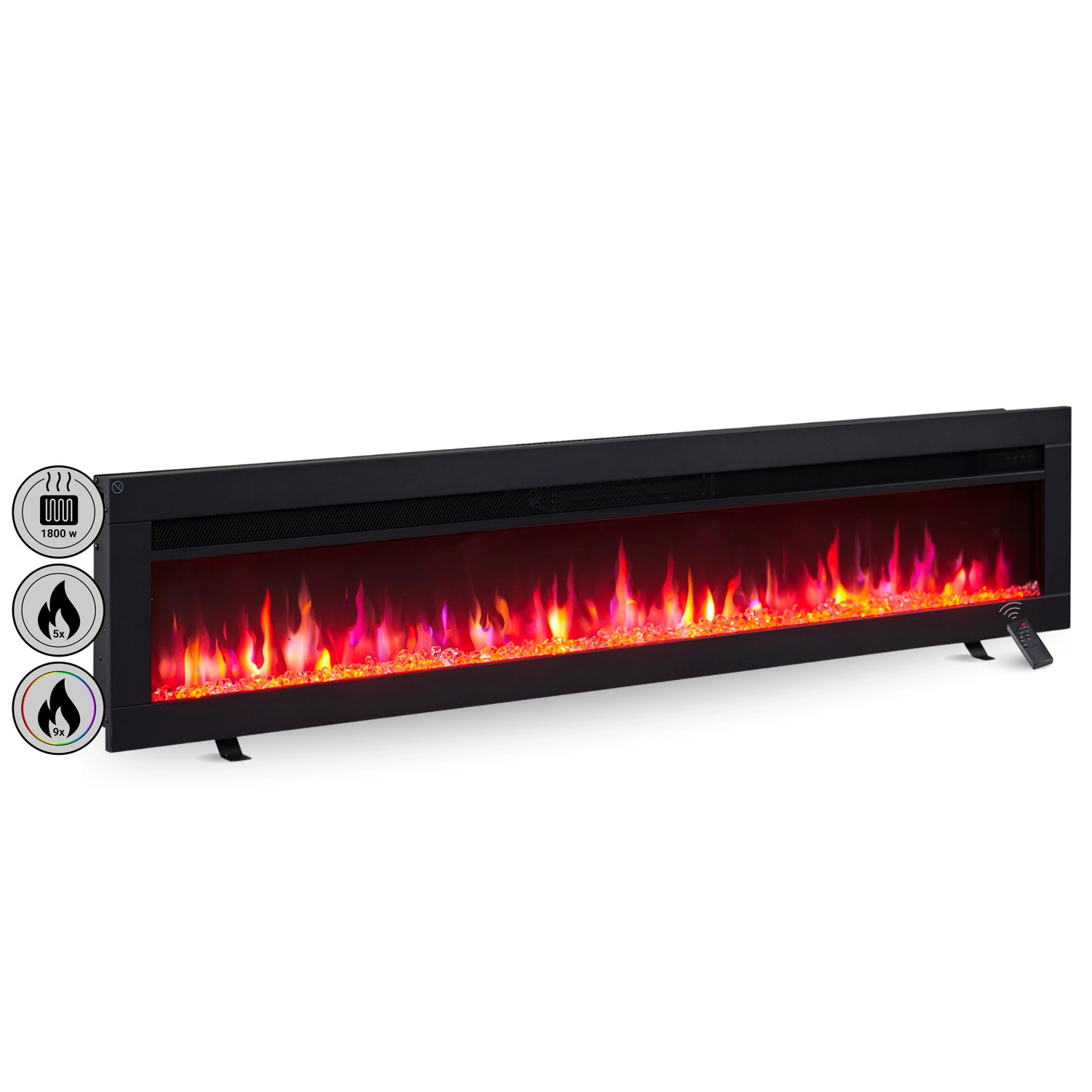 BALDERIA AG-60 Elektrokamin Wandkamin oder Einbaukamin Heizung 3D-Flammenef günstig online kaufen