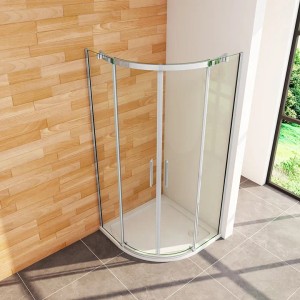 Duschparadies Duschkabine 90 x 90 cm Runddusche Höhe 195cm Viertelkreis Duschabtrennung 6mm Nano Glas Dusche Typ QL