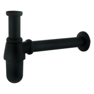Sturotec Tassensiphon, 1 1/4 Zoll, schwarz matt, für Waschbecken.