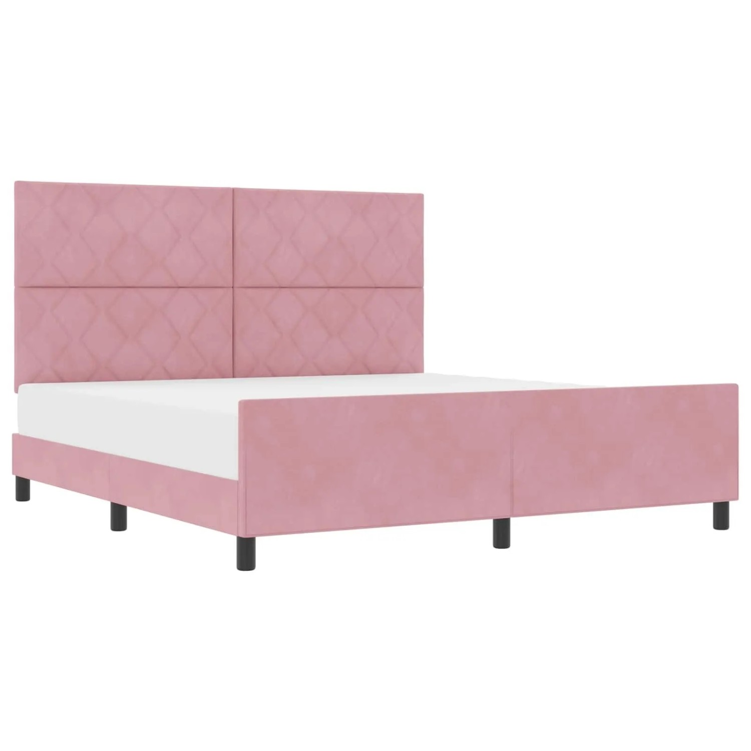 vidaXL Boxspringbett mit Kopfteil Rosa 180 x 200 cm Samt 3345028