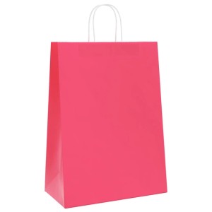vidaXL Papiertragetaschen 250 Stk mit Henkeln Rosa 32x17x44 cm 4101678