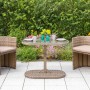 Merxx Ancona Gartenmöbel-Set, 3-teilig, aus Stahl und Kunststoffgeflecht für den Balkon.
