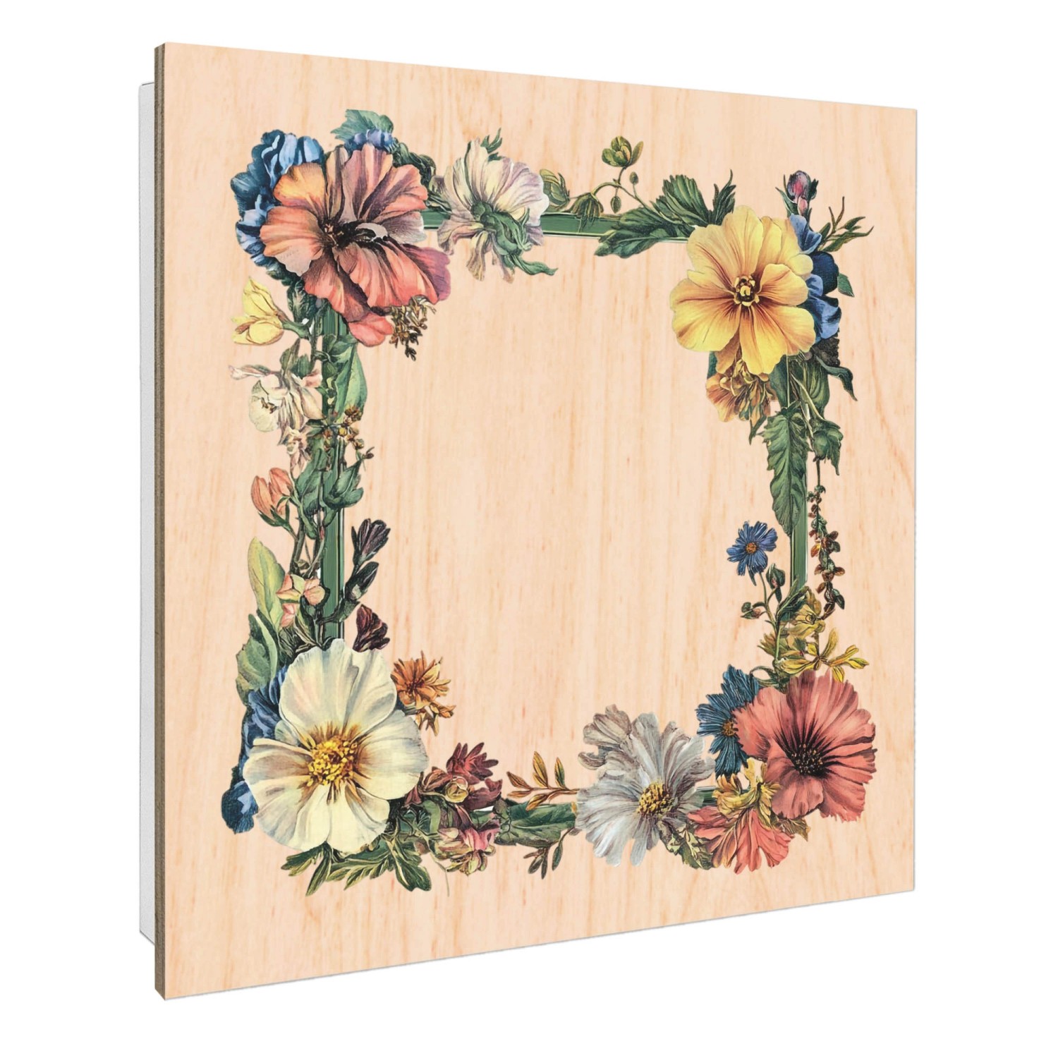 Banjado Schlüsselkasten mit Holzfront 30x30cm Weiß Scharnier Links 50 Haken günstig online kaufen