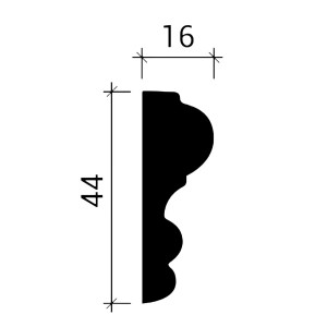 Technische Zeichnung: PROFHOME Eckelement 152400, 29,3x29,3x2,6 cm, weiß, für Wandleiste.