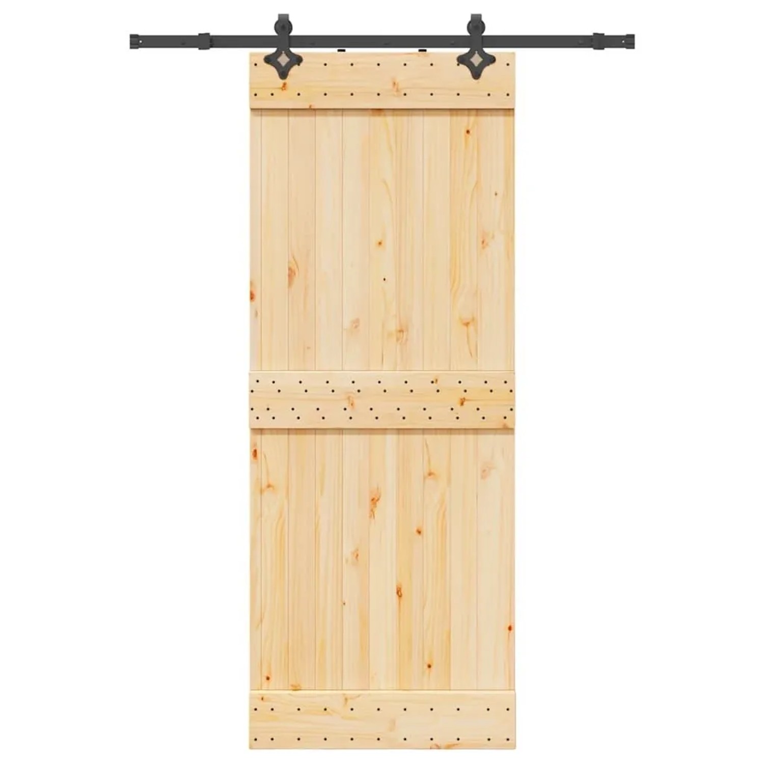 vidaXL Schiebetür mit Beschlag 80x210 cm Massivholz Kiefer 3332677 günstig online kaufen