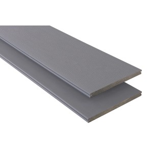 Kovalex WPC Terrassendiele Xtra, 300 cm, Steingrau, matte Oberfläche.