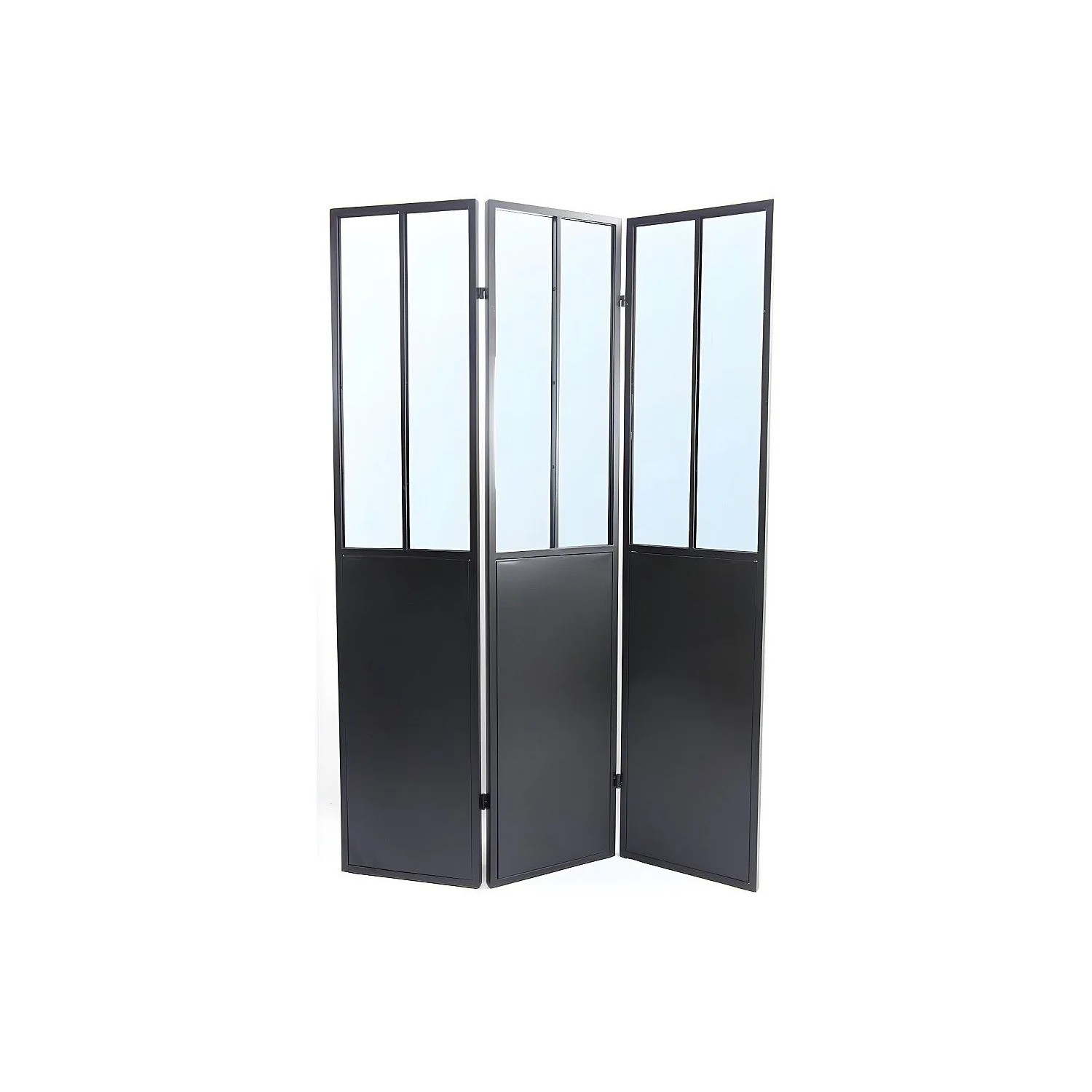 Vente-unique Paravent Coventry Schwarz 122 cm