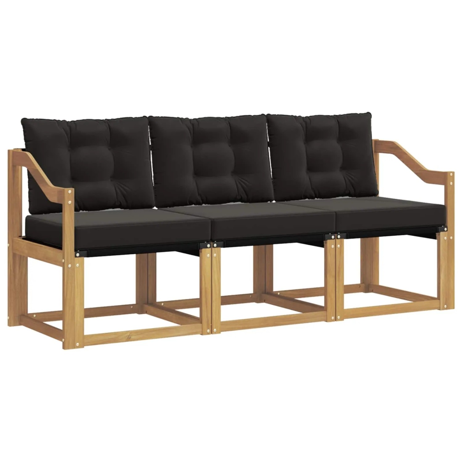 vidaXL Outdoor-Sofagarnitur mit Kissen 3-Tlg Weiß und Schwarz 3389174