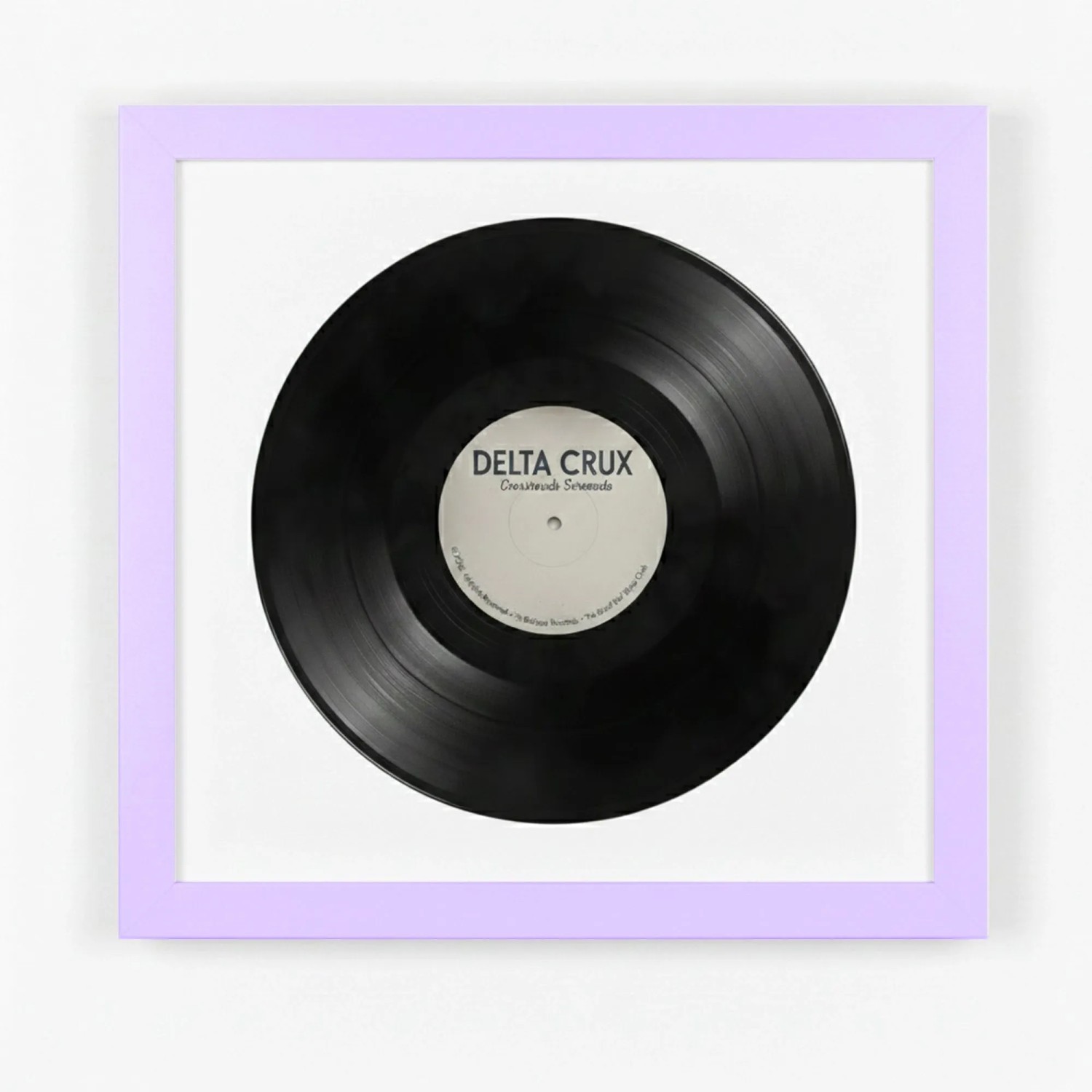 K-Möbel Schallplatten Rahmen Flieder 40x40cm mit Weißem Passepartout für die Vinyl