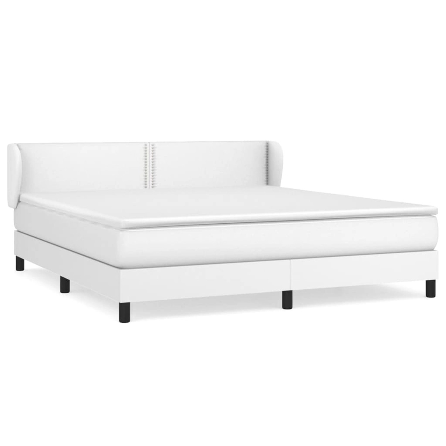 vidaXL Boxspringbett mit Matratze Weiß 180x200 cm Kunstleder 3127266 günstig online kaufen