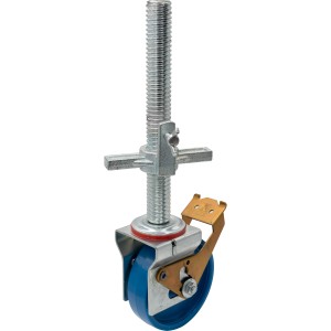 Krause Fahrrolle, höhenverstellbar, Ø 15 cm, für Gerüste. Mit Roll- und Drehbremse.