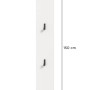 Weißes Paneel Prisma 150 cm mit schwarzen Haken, ideal als Akustikpaneel oder Garderobe.