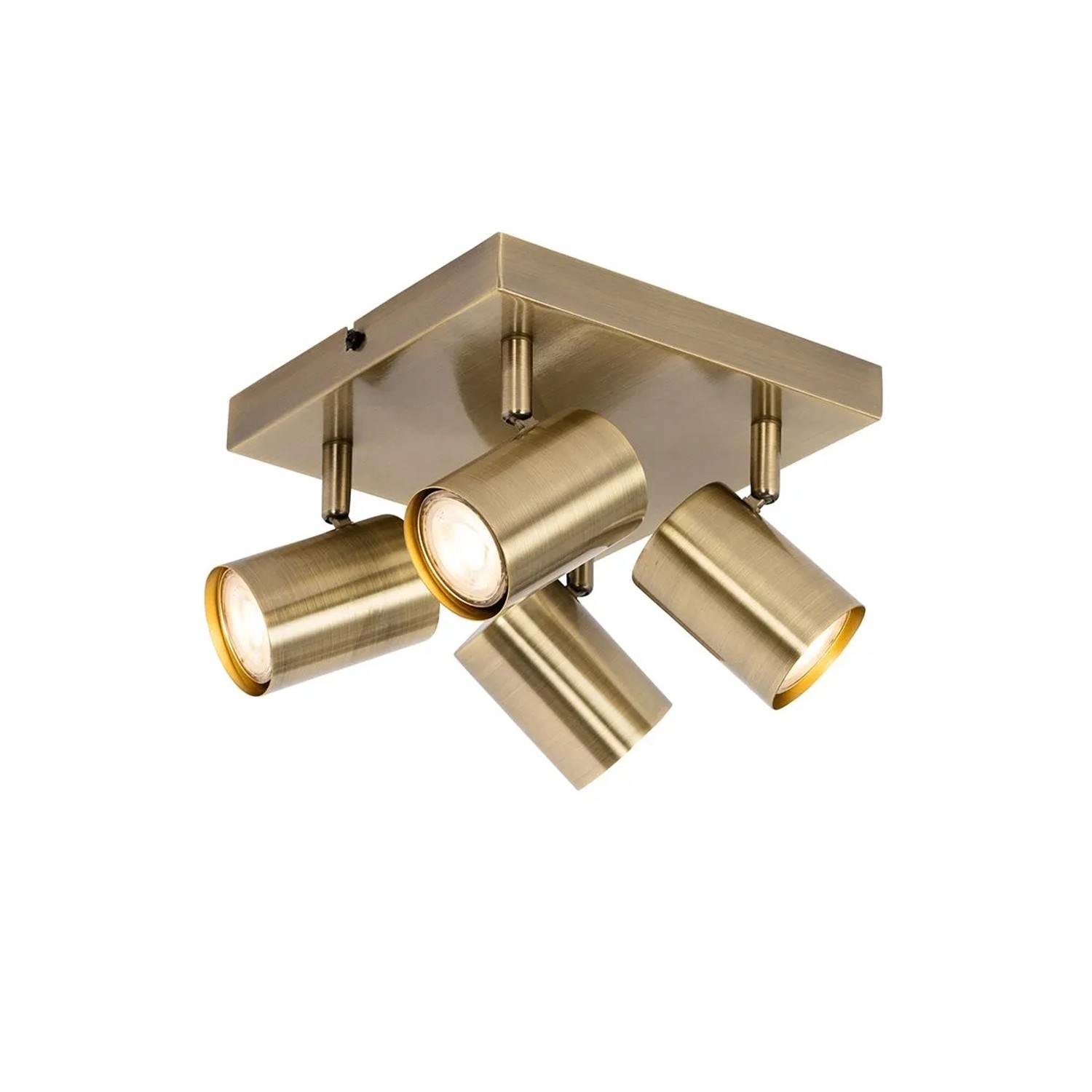Qazqa Moderne Deckenleuchte Bronze 4 Flammig Verstellbar Rechteckig Jeana