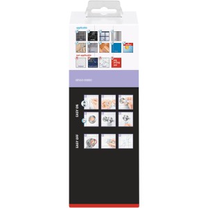 Verpackung des Tesa Moon Black Seifenspenders mit Montageanleitung.