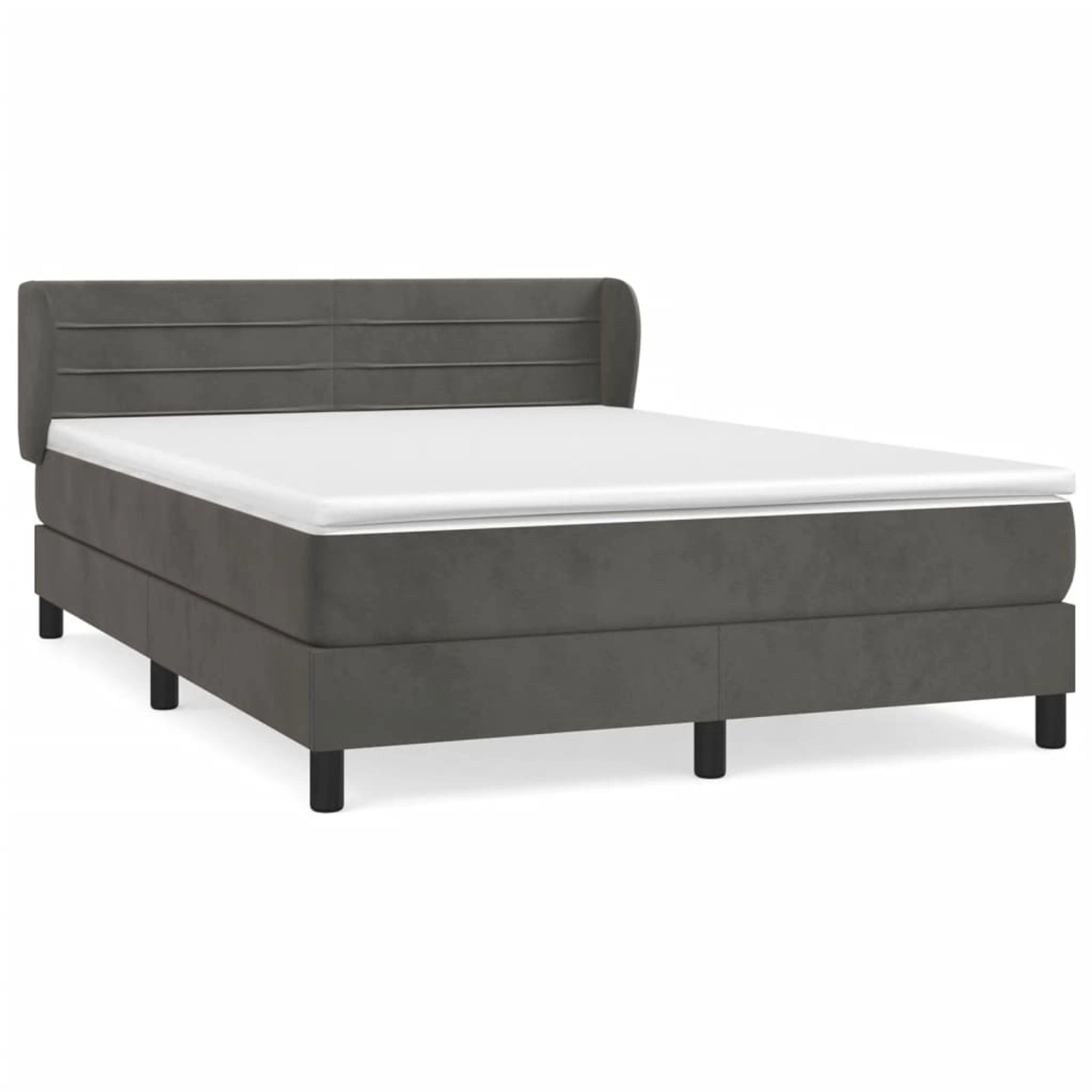 vidaXL Boxspringbett mit Matratze Dunkelgrau 180x200 cm Samt1537161 günstig online kaufen