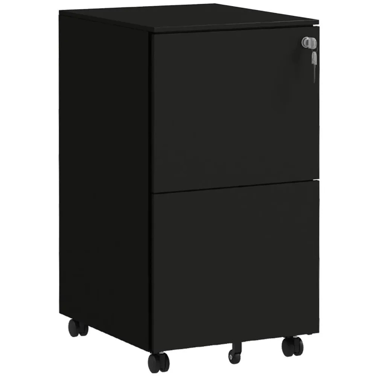 Vinsetto Rollcontainer mit 2 Schubladen Stahl 37 x 43,5 x 67,5 cm Schwarz