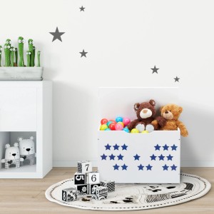 Relaxdays Spielzeugtruhe Spanplatte Weiß Mit Deckel 40 cm x 60 cm x 30 cm 8,1 kg