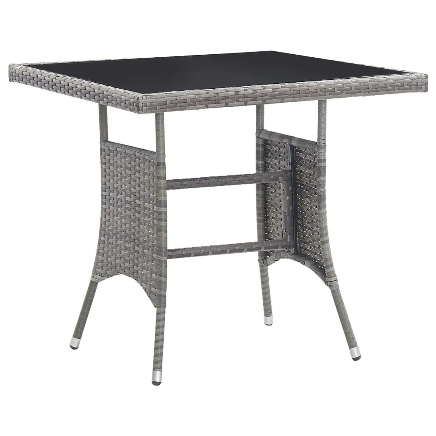 Furnicato Gartentisch Grau 80x80x74 Cm Poly Rattan