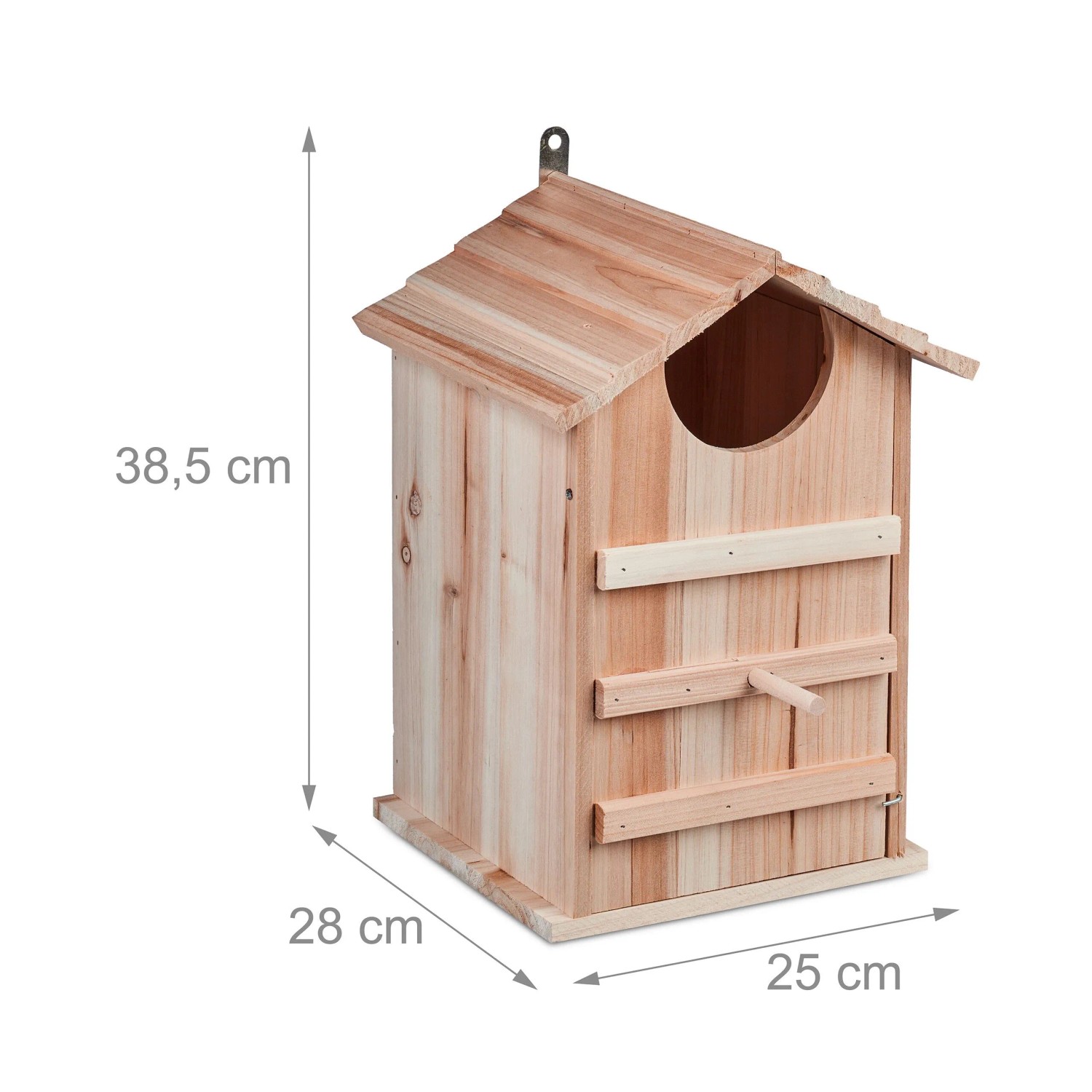 Relaxdays Eulen Nistkasten Tannenholz Natur Wetterbeständig Aufklappbar 38,5 x 25 x 28 cm 1,3 kg_4