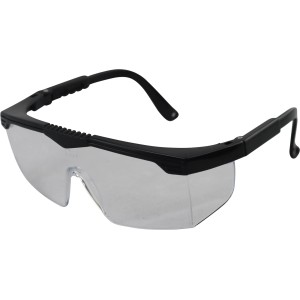 OX-ON Schutzbrille Junior Comfort, klar, schwarz. Kinder-Augenschutz mit verstellbaren Bügeln.