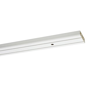 Weiße, 2-läufige Gardinia Vorhangschiene GE2 (250 cm) mit vorgebohrten Löchern.