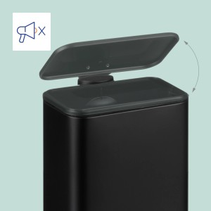 Relaxdays Badmülleimer Eisen Kunststoff Schwarz Softclose 5 l 29 cm x 23 cm x 20 cm 1 kg