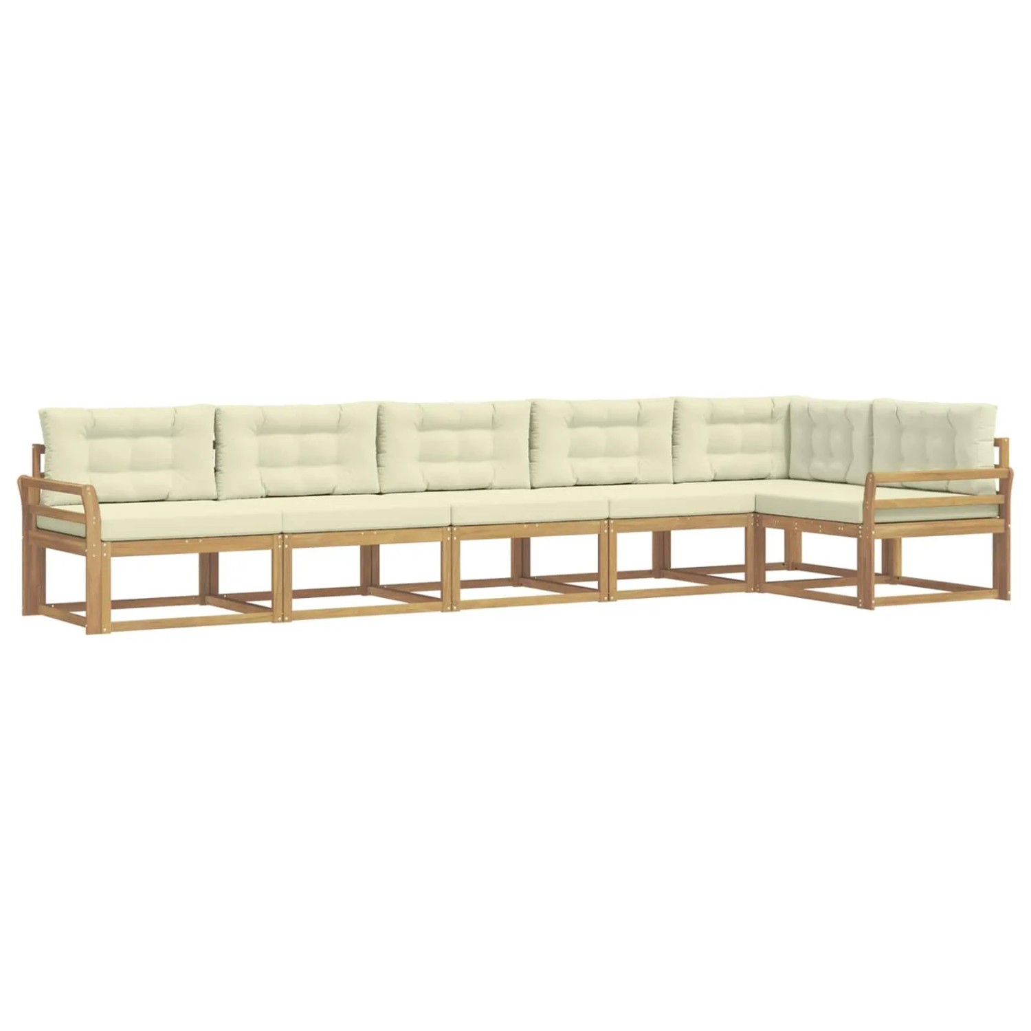 vidaXL Outdoor-Sofagarnitur mit Kissen 4-Tlg Weiß und Creme Polyester 3386514