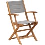 Merxx Acapulco Klappsessel aus Akazienholz mit Textilbespannung, Teil des 3-tlg. Gartenmöbelsets.