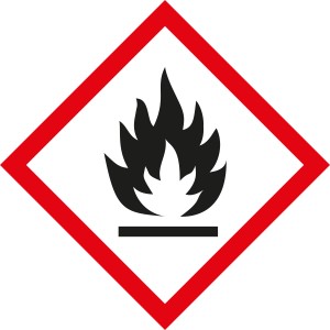 Gefahrzeichen: Entzündlich. Warnhinweis für Nexa Lotte Wespenspray.