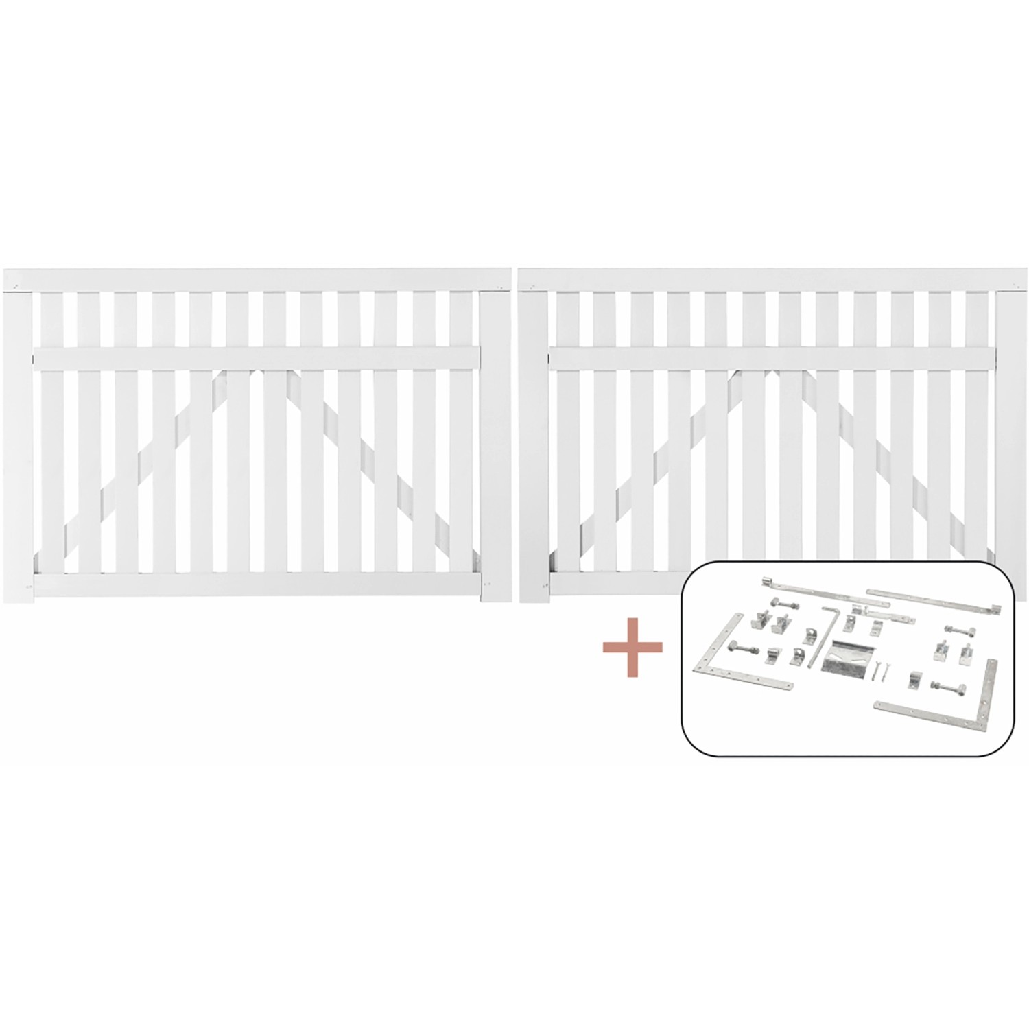 Doppeltor Country Nadelholz Weiß 300 cm x 98 cm günstig online kaufen
