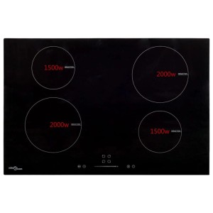 vidaXL Induktionskochfeld mit 4 Platten Touch Control Glas 77cm 7000 W 51439