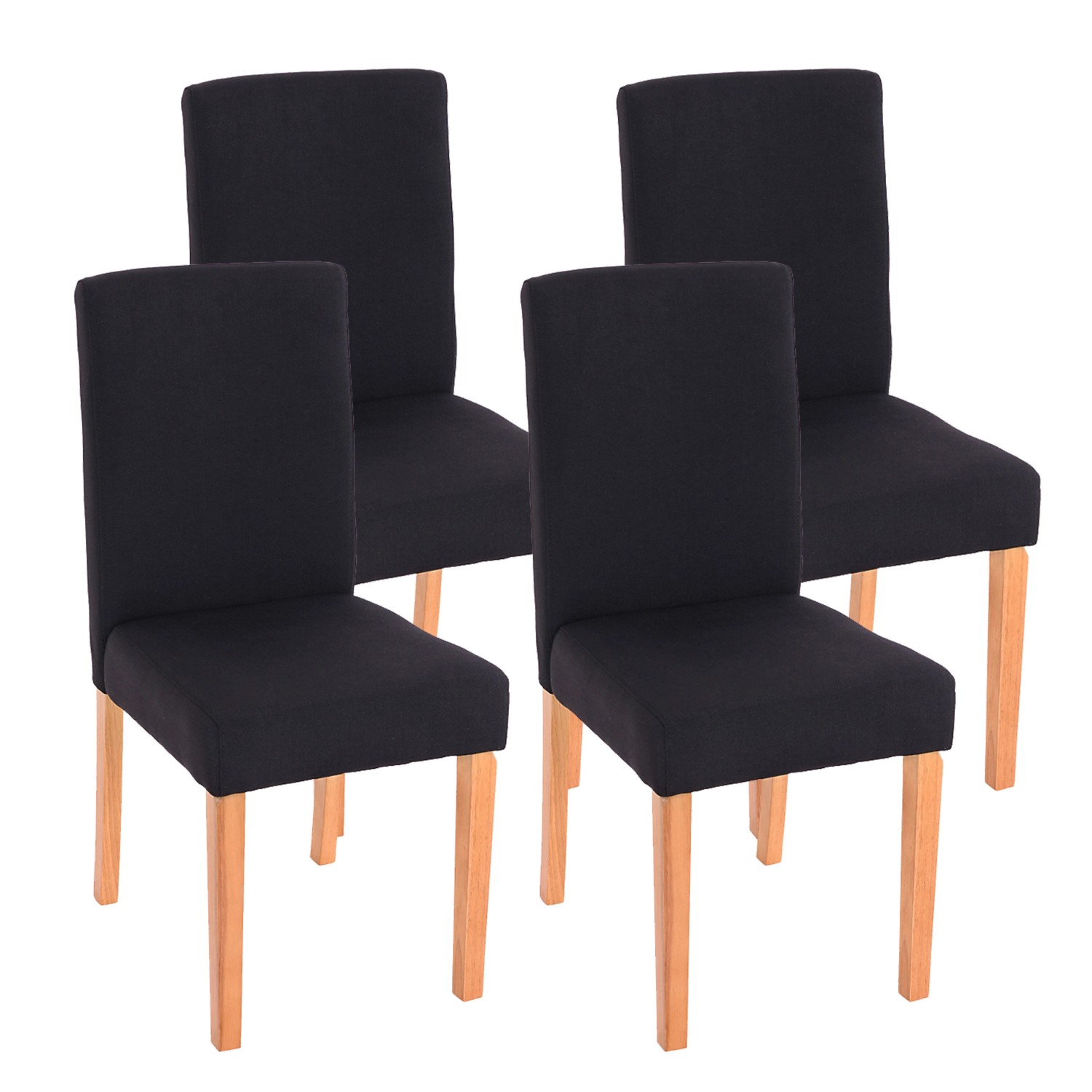 MCW Esszimmerstuhl Littau 4er-Set Textil Schwarz Helle Beine günstig online kaufen
