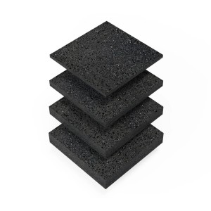 Stapel Bauheld Terrassenpads, 90x90x20 mm, 30 Stück, aus Gummigranulat für Trittschalldämmung.