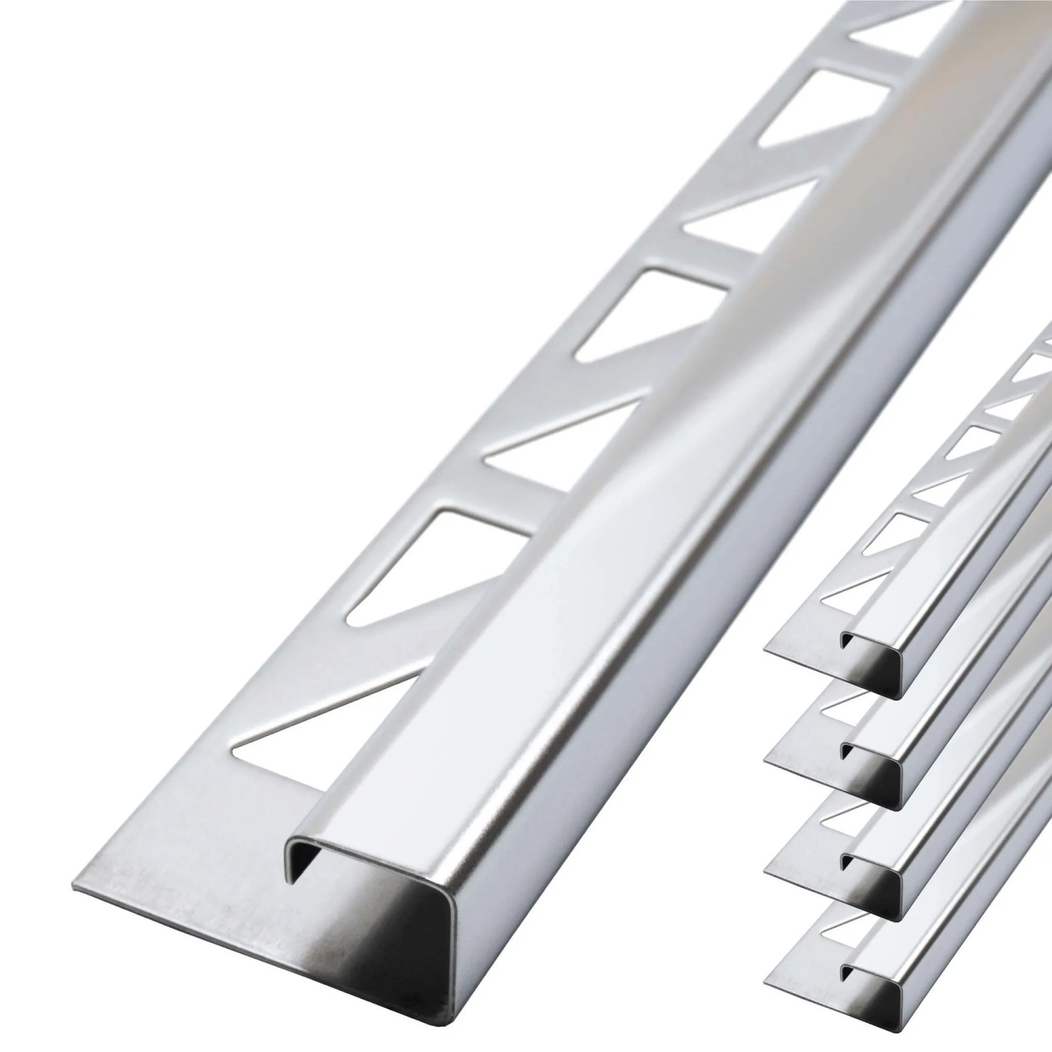 Dalsys Fliesenschiene Edelstahl Poliert 5x 2,5m x 12,5mm Eckprofil Quadrat