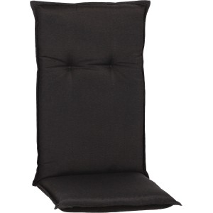 Schwarze Saumauflage Trabzon für Gartenliegen, bequemes Sitzkissen mit Rückenlehne.